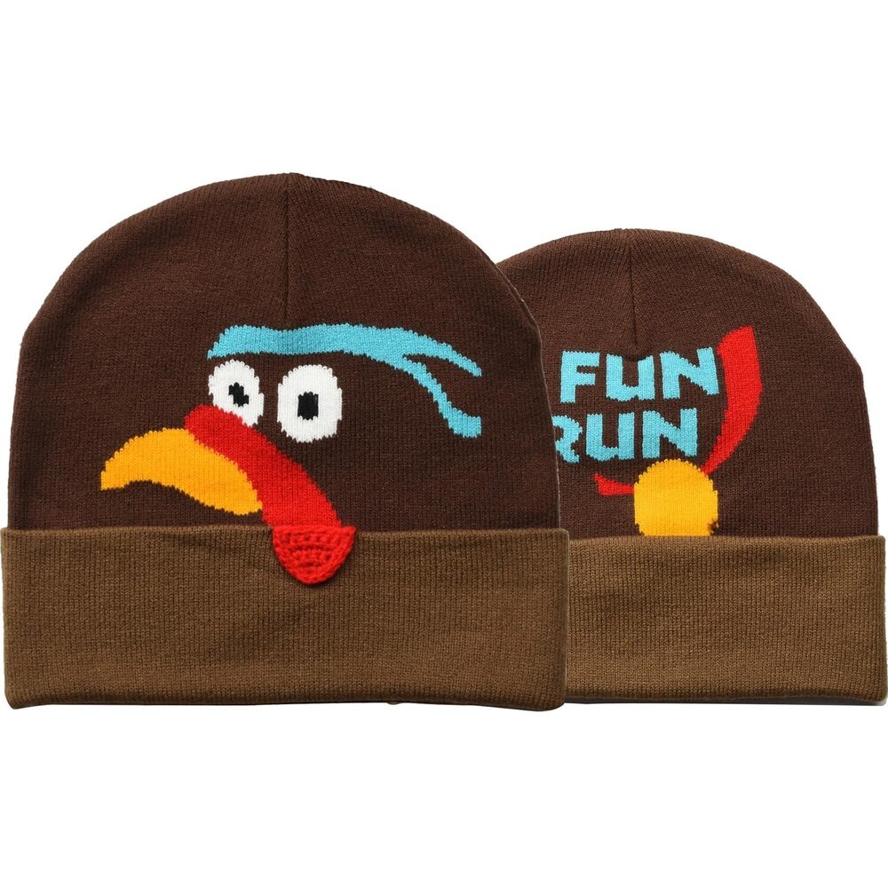 9109 Fun Run Turkey Beanie for Kids and Adults - Globble Knitted Pom Hat
